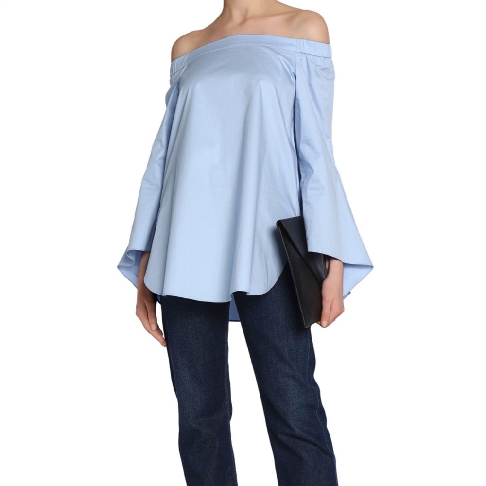 Tibi poplin off shoulder top, NWT, sz 6